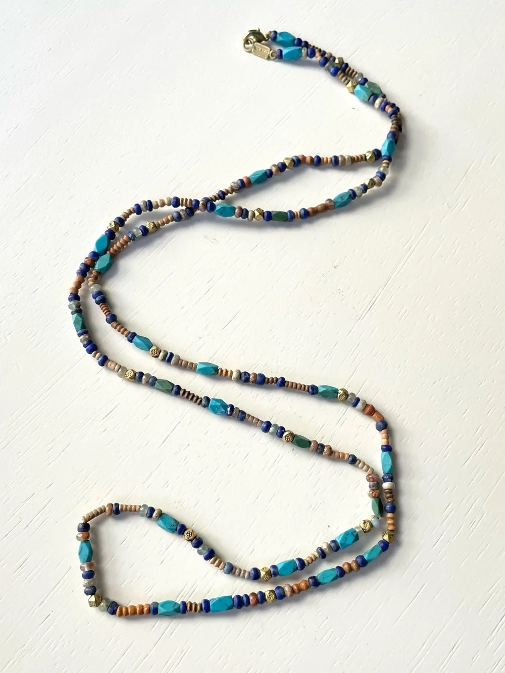 Chan Luu boho mixed beaded necklace faux turquoise - Picture 5 of 12